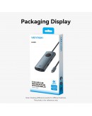Vention докинг станция Docking Station Type-C - TQZHB - 8K, LED Display - HDMI, USB 3.0 x 2, USB-C 3.2 Gen 1, PD100W,  LAN (1Gbps)