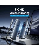 Vention докинг станция Docking Station Type-C - TQZHB - 8K, LED Display - HDMI, USB 3.0 x 2, USB-C 3.2 Gen 1, PD100W,  LAN (1Gbps)