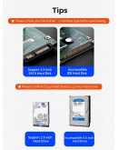 Orico външна кутия за диск Storage - Case - 2.5 inch 5Gbps USB-C Transparent - TX25C3-GY-BP