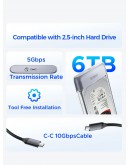 Orico външна кутия за диск Storage - Case - 2.5 inch 5Gbps USB-C Transparent - TX25C3-GY-BP