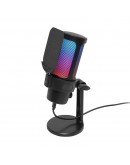 VCom Геймърски микрофон Gaming USB Microphone - VCOM-M902 Black - USB, RGB