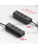 Unitek хъб USB3.0 HUB 4 port, 1.2m cable, aux USB-C power input - Y-3089V01