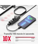Unitek хъб USB3.0 HUB 4 port, 1.2m cable, aux USB-C power input - Y-3089V01