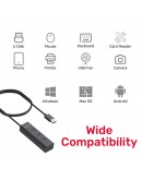 Unitek хъб USB3.0 HUB 4 port, 1.2m cable, aux USB-C power input - Y-3089V01