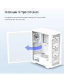 Zalman кутия Case ATX - I3 NEO TG White - aRGB, Tempered Glass