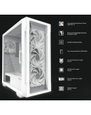 Zalman кутия Case ATX - I3 NEO TG White - aRGB, Tempered Glass