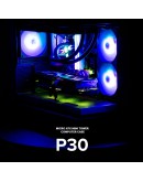Zalman кутия Case mATX - P30 Black - aRGB, Tempered Glass