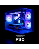 Zalman кутия Case mATX - P30 White - aRGB, Tempered Glass