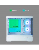 Zalman кутия Case mATX - P30 White - aRGB, Tempered Glass