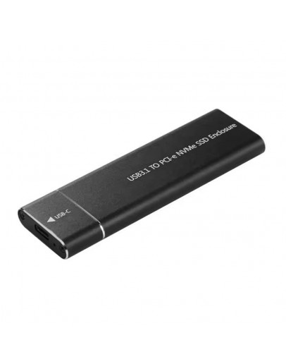 Кутия за SSD DeTech, M.2 SSD NVMe, USB3.1 Type-C, Черен - 17863