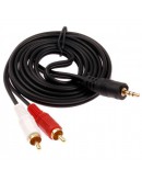 Аудио кабел DeTech 3.5 - 2RCA, 1.5м. high quality - 18116