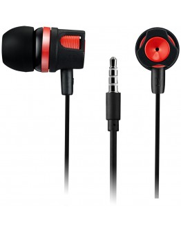 CANYON Stereo earphones with microphone, 1.2M, red