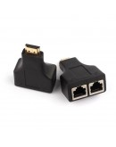 HDMI удължител, No brand, През LAN CAT-5e/6, Черен - 17165