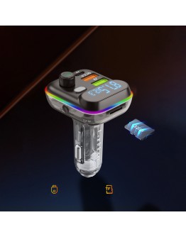 FM Трансмитер Earldom ET-M80, Bluetooth, Micro SD, USB, Type-C, PD, QC, Черен - 17774