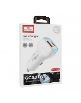 Зарядно устройство за кола Earldom ES-CC2, 1xUSB QC3.0, 1xType-C PD, С Type-C кабел, Различни цветове - 40249