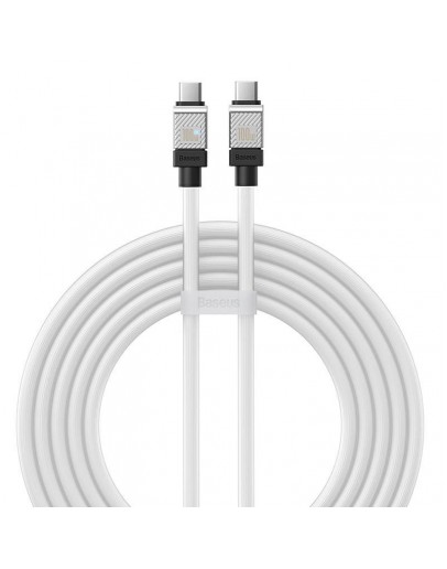 Кабел за данни Baseus CoolPlay, Type-C - Type-C, 100W, PD, 2.0m, Бял - 40444
