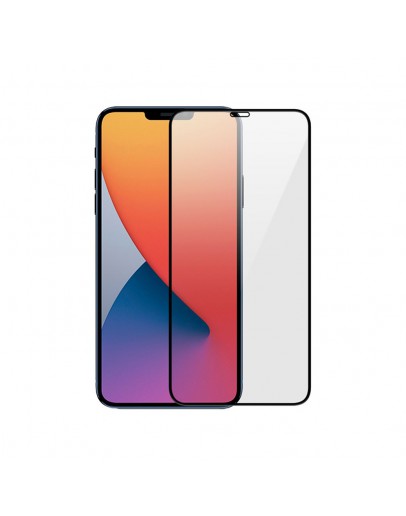 Стъклен протектор DeTech, за iPhone 12, 3D Full glue, 0.3mm, Черен - 52642