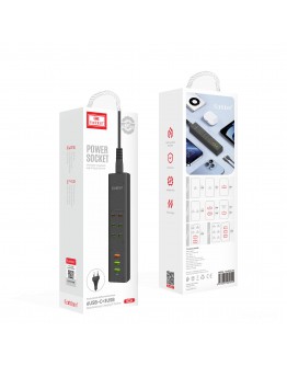 Удължител Earldom ES-SC24, 6 х USB-C, 3 x USB F, 1м., Черен - 40520