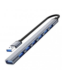 USB хъб DeTech, 7 порта, USB към 7хUSB3.0, Сив - 17848