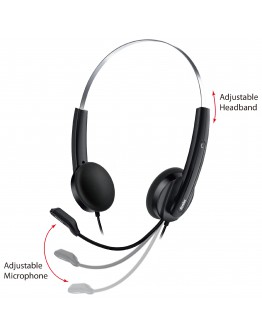 Genius слушалки с микрофон Headset HS-220U - AI, USB-C, Mic, Black