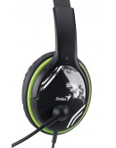 Genius слушалки с микрофон Headset HS-400A - 3.5 mm, Mic, Black/Green