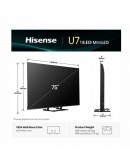 Hisense 75U7Q, 4K Ultra HD 3840x2160, ULED, FALD, 