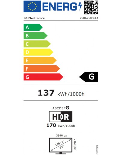 LG 75UA75006LA, 75 4K UltraHD TV 4K (3840x2160), D