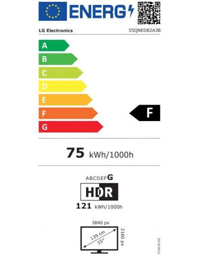 LG 55QNED82A3B, 55 4K QNED HDR Smart TV, 3840x2160