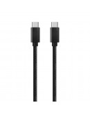 Кабел за данни DeTech, USB Type-C - USB Type-C 2.0, 1.0m, С оплетка, Черен - 14966