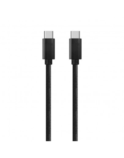 Кабел за данни DeTech, USB Type-C - USB Type-C 2.0, 1.0m, С оплетка, Черен - 14966