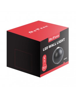 Фасадна лампа аплик DeTech , 2*3W, 4000K, IP44, Черен - 77034