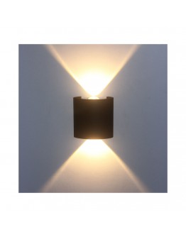 Фасадна лампа аплик DeTech , 2*1W, 4000K, IP44, Черен - 77030