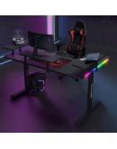 Геймърско бюро No brand P203, 5 в 1, RGB, Черен - 74004