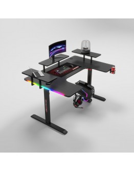 Геймърско бюро No brand P203, 5 в 1, RGB, Черен - 74004