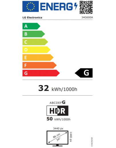 Монитор LG 34G600A-B, 34, UltraGear 21:9 Curved, VA, 1ms M