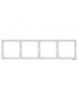 Четворна рамка DeTech DE-9227-84, Хоризонтална, За вграждане, 293x80, Бял - 75118