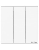 Троен електрически ключ DeTech DE-9225-03, Схема 1, 10А, 250V, IP20, Бял - 75075