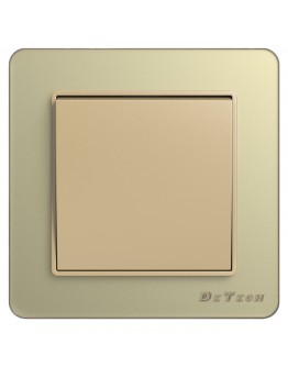 Единичен електрически ключ DeTech DE-6008-01, Схема 1, 10A, 250V, За вграждане, IP20, Златист - 75010