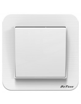 Девиаторен електрически ключ DeTech DE-9223-31, С рамка, схема 6, 10А, 250V, За вграждане, IP20, Бял - 75031