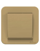 Девиаторен електрически ключ DeTech DE-9223-31, С рамка, схема 6, 10А, 250V, IP20, Златист - 75046