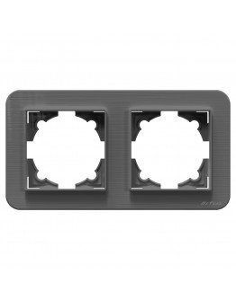 Двойна рамка DeTech DE-9223-82, Хоризонтална, За вграждане, 151x80, Сив - 75069