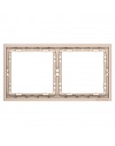 Двойна рамка DeTech DE-9227-82, Хоризонтална, Мат, За вграждане, 151x80, Златист - 75130