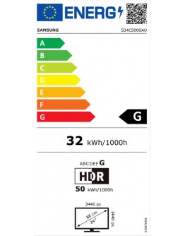 Монитор Samsung 34S50GC, 34 VA, 100 Hz, 5 ms GTG, 3440x144
