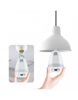 Смарт охранителна камера No brand PST-F30A-3MP, 3.0Mp, Fisheye, За фасунга E27, Wi-Fi, Tuya Smart, Бял - 91030