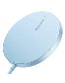 Безжично зарядно устройство Baseus Simple Mini 3, Qi, 15W, Син - 40382