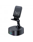 Тонколона със стойка за телефон Kisonli M5, Bluetooth, Безжично зареждане, FM, AUX, RGB, Различни цветове - 22275