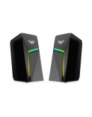 Тонколони Aula N-521, 2x3W, USB, RGB, Черен - 22181