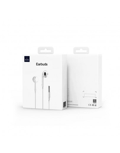 Слушалки за мобилни устройства WiWu Earbuds 101, Mикрофон, Бял - 20735
