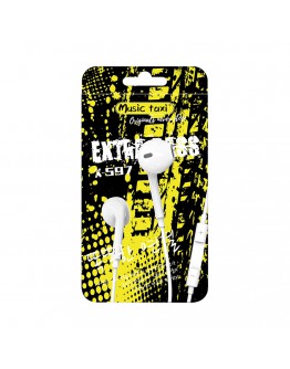 Слушалки за мобилни устройства Music Taxi X597, Mикрофон, Бял - 20698