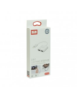 Преходник Earldom ЕТ-ОТ33, Lightning към 2 x Lightning F, 13см, Бял - 40017